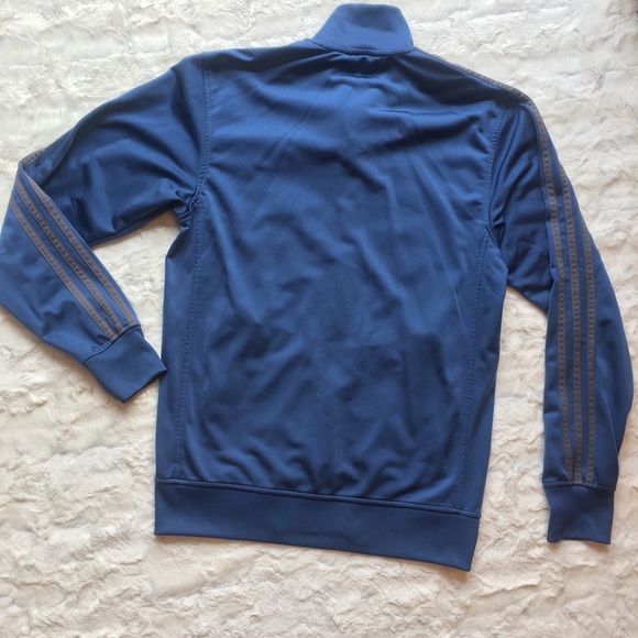 Adidas blue and gray zip track jacket - Picture 2 of 5